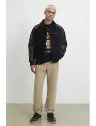 Black Corduroy Sanctuaire Varsity Jacket