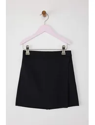 Black Girl's Cotton Regular/Normal Pattern Knitted Shorts School Skirt - 1