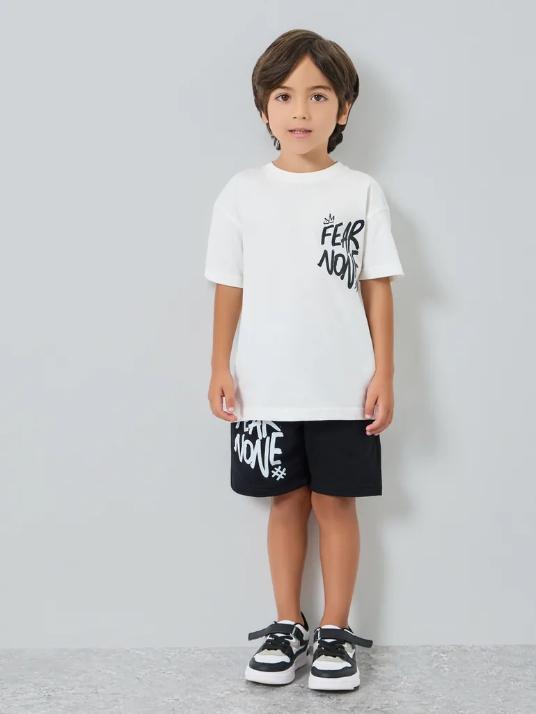 Kids Off-White Cotton Graphic Print T-Shirt