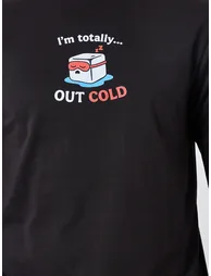 Men Black Printed T-Shirt and Checked Pyjama Set - 2