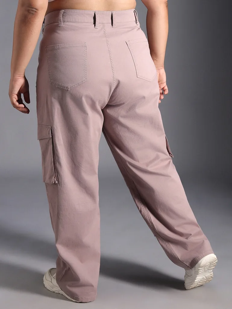 Plus Size High Rise Straight Leg Cargo Pants - 3