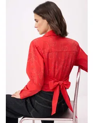 Red Shoulder Pad Pack Fisto Back-Tie Shirt - 1