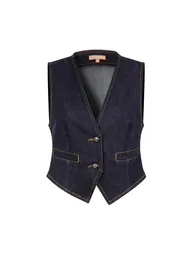 Dark Blue Denim Vest - 4