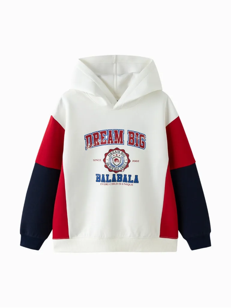 Boys' Colorblock Hoodie With Front Graphic