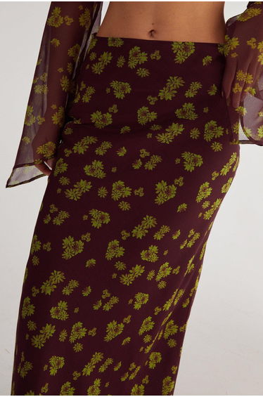 Ditsy Crinkle Chiffon Bias Maxi Skirt product thumbnail 3