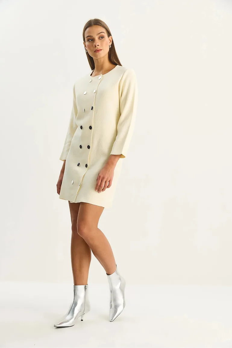 LUCCI Knit Mini Dress with Buttoned - 3