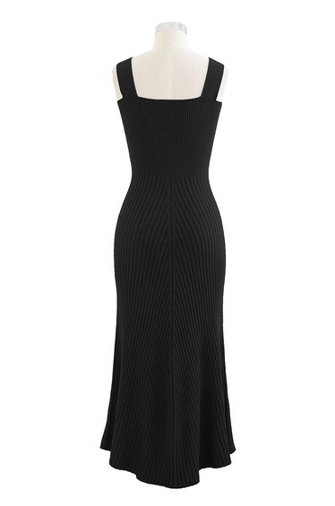 Slender Soft Knit Cami Dress in Black product thumbnail 4