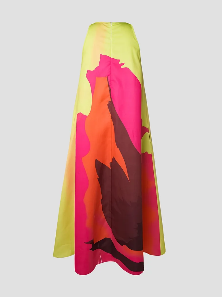 Loose Sleeveless Multi-Colored Round-Neck Maxi Dresses - 2