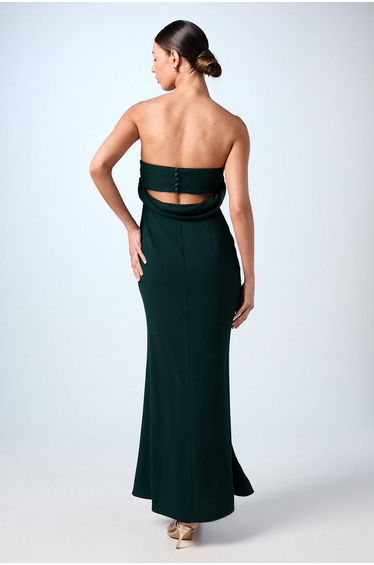 Bandeau Cowl Back Crepe Maxi Dres product thumbnail 3