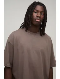 Essential Washed Oversized Heavyweight T-Shirt - chocolate - 2