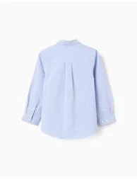 Striped Oxford Shirt for Boys, White/Blue - 1