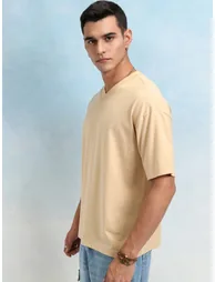 Solid Regular Fit V-Neck T-Shirt - 3