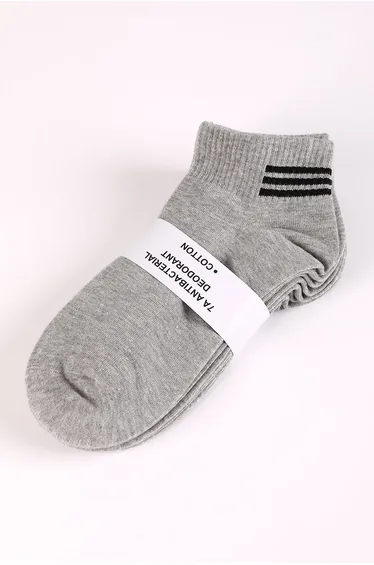 Ribbed Stripe Ankle Socks