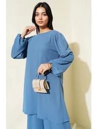 BDART Textured Long Sleeve Tunic and Wide Leg Pants Set - 1