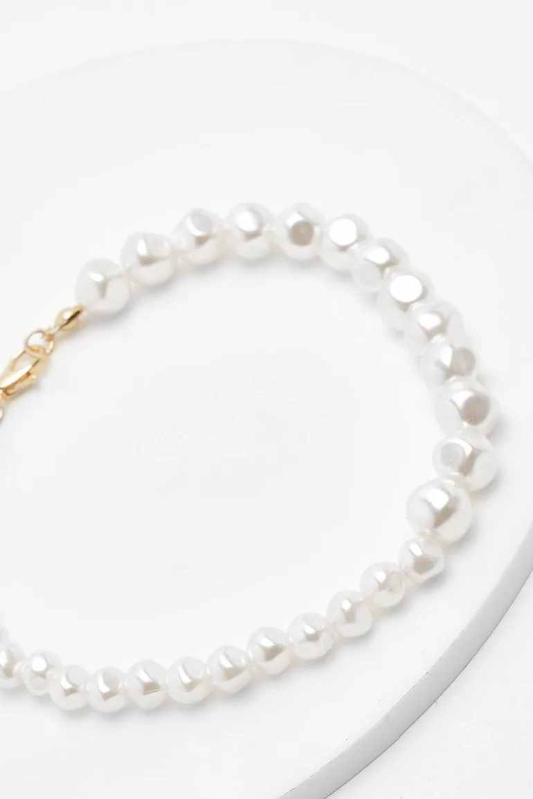 Organic Pearl Anklet - white - 2