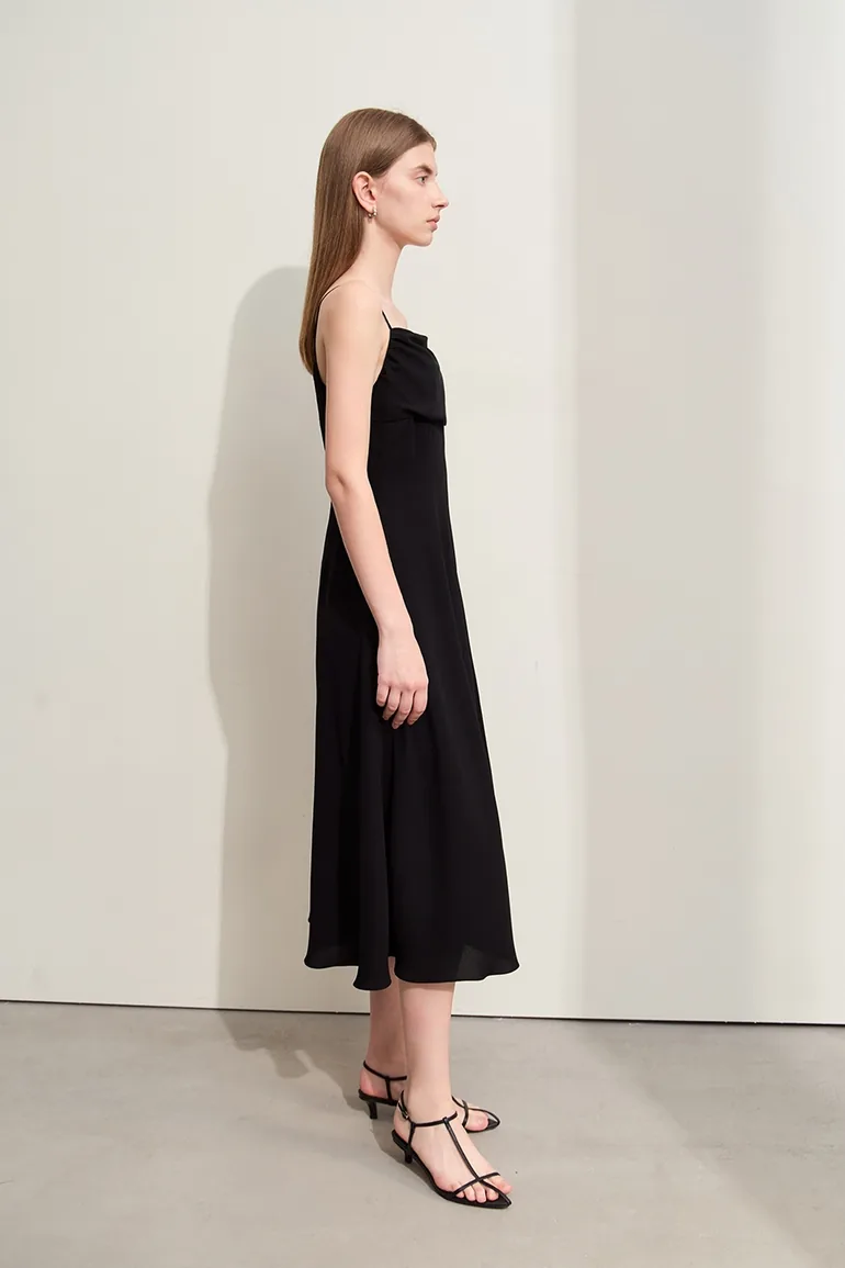 Fitted camisole chiffon dress - 4