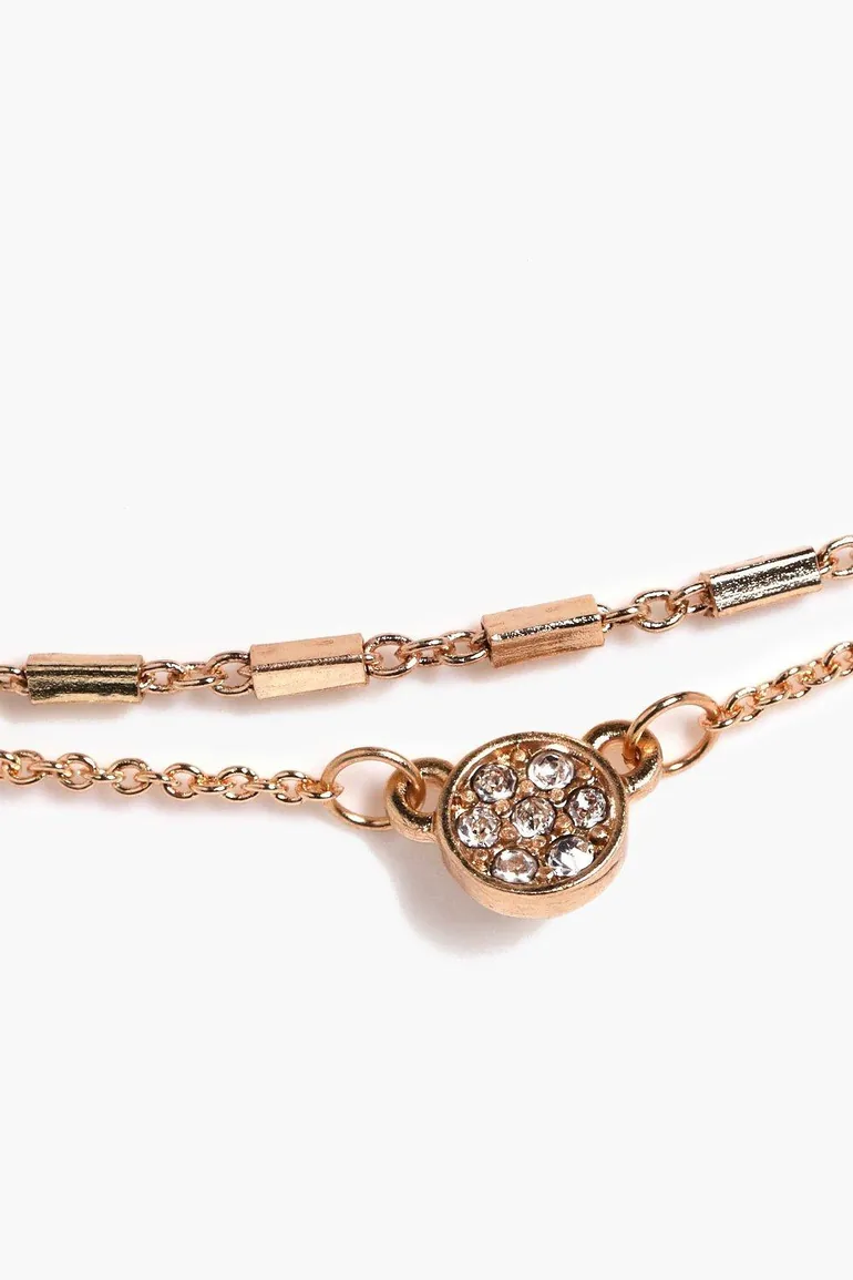 Amy Diamante Chain Choker & Plunge Necklace - GOLD - 2