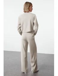 Stone Crop Cardigan-Pants Knitwear Bottom-Top Set - 2