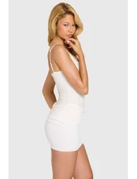 Embellished Corset Mini Dress in Ivory - 3