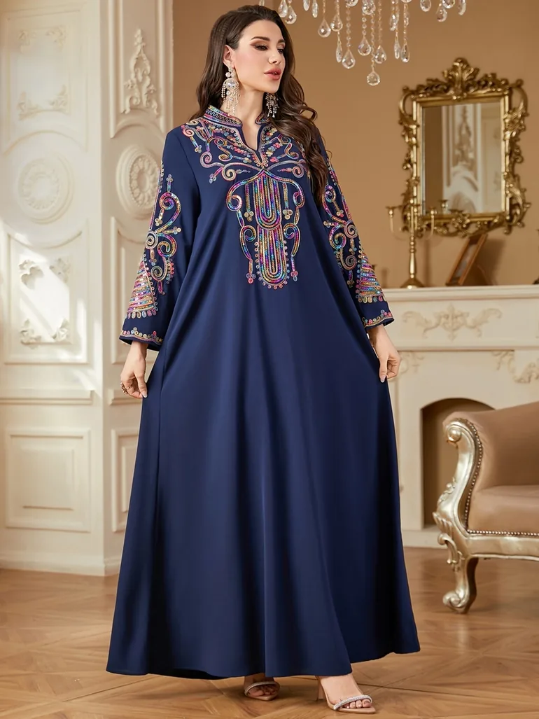 Women Sequin Handwork Jalabiya - 4