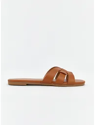 Leather-Look Slides for Women - 1