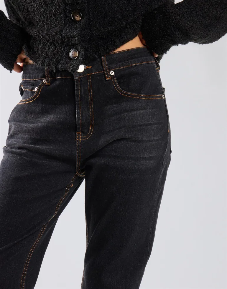 Indigo Straight Leg Cropped Jeans - 2