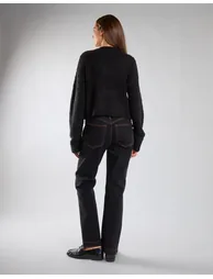 Indigo Straight Leg Cropped Jeans - 1
