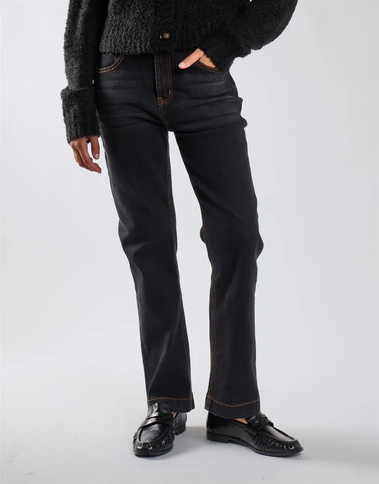 Indigo Straight Leg Cropped Jeans - 3