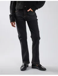 Indigo Straight Leg Cropped Jeans - 3
