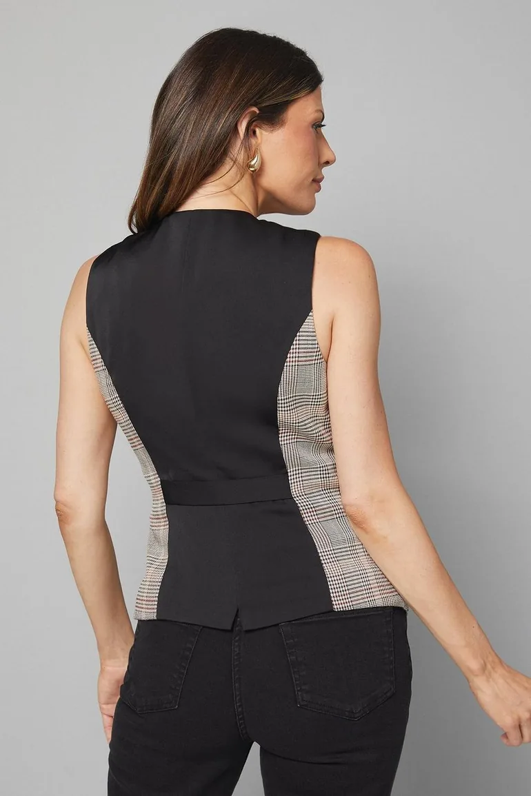 Check Button Through Waistcoat - 2