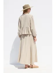 MUSLIN BLOUSE WITH TYING DETAIL - 1
