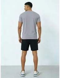 Men Round Neck T-Shirt and Shorts Set - 1