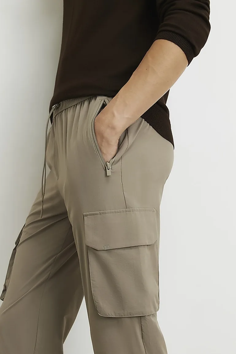 Beige Skinny Fit Cargo Trousers - 3