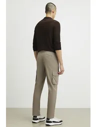 Beige Skinny Fit Cargo Trousers - 2