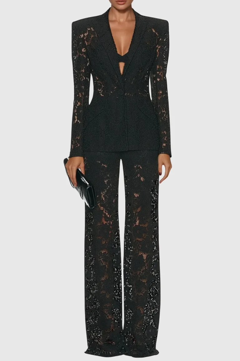 Djehutimose Floral Lace Pants Set - 1