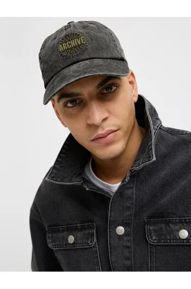 Denim Embroidered Cap