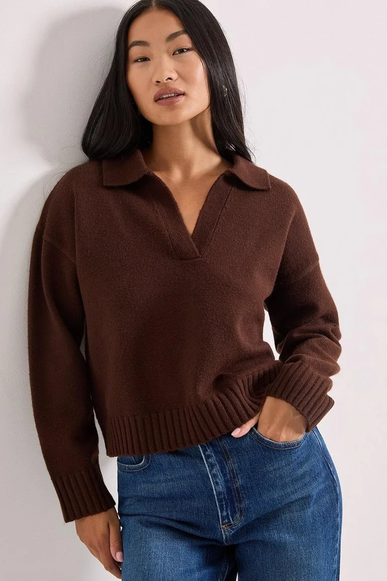 Petite Polo Collared Jumper - 1