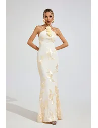 فستان ماكسي سترابليس - أبيض - 1