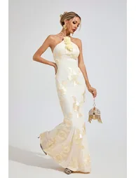 فستان ماكسي سترابليس - أبيض - 4