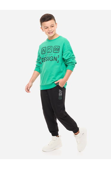 Graphic Print Sweatshirt and Cuffed Joggers Set