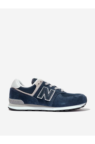 New Balance Kids 574 Lace Up Logo Trainers in Navy