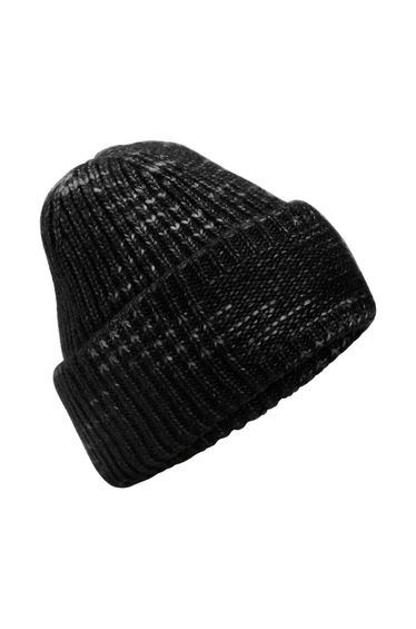 Beechfield Chunky Knit Reverse Patch Beanie - Midnight Haze