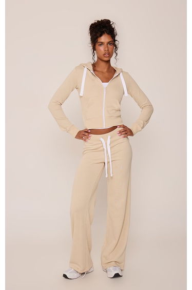 Oatmeal Low Rise Fitted Joggers