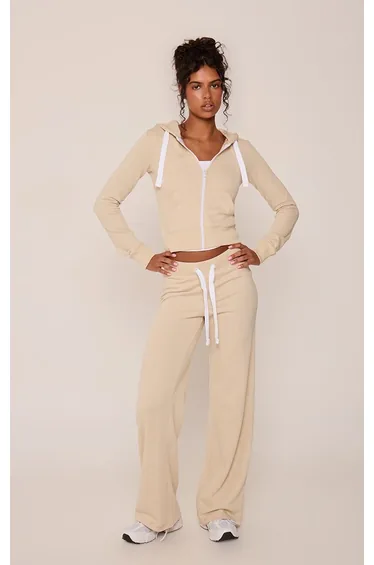 Oatmeal Low Rise Fitted Joggers