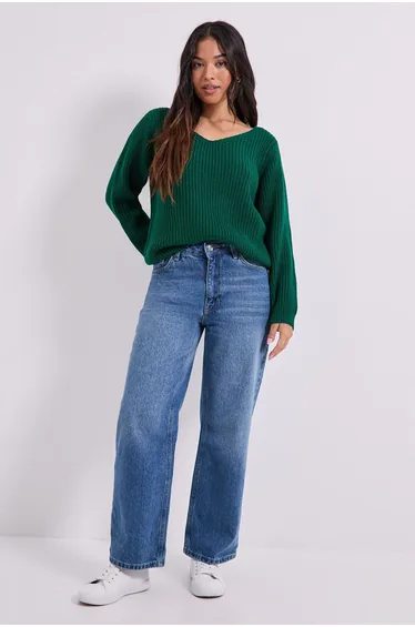 Petite V Neck Knitted Jumper