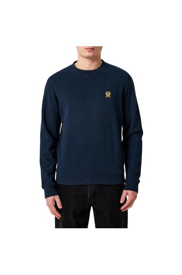 Belstaff Mens Embroidered Logo Cotton Sweatshirt - Ink