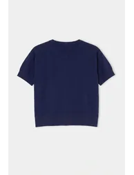 Wardrope Essentials Navy Blue Short Sleeve Knitwear Cardigan - 3