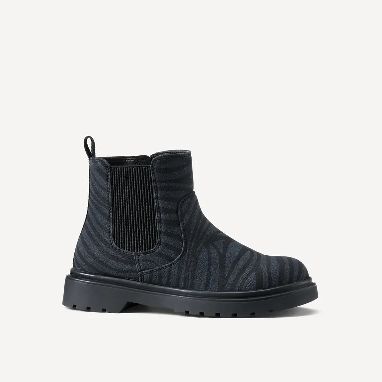 Kids Zebra Print Chelsea Boots - 1