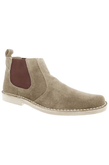 Roamers Mens Real Suede Classic Desert Boots - Taupe