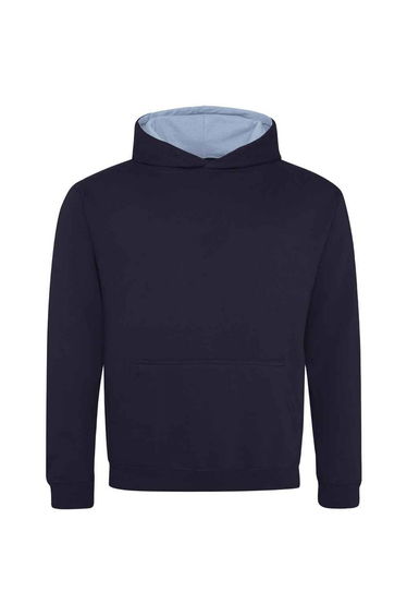 Awdis Childrens/Kids Varsity Hoodie - New French Navy/Sky Blue